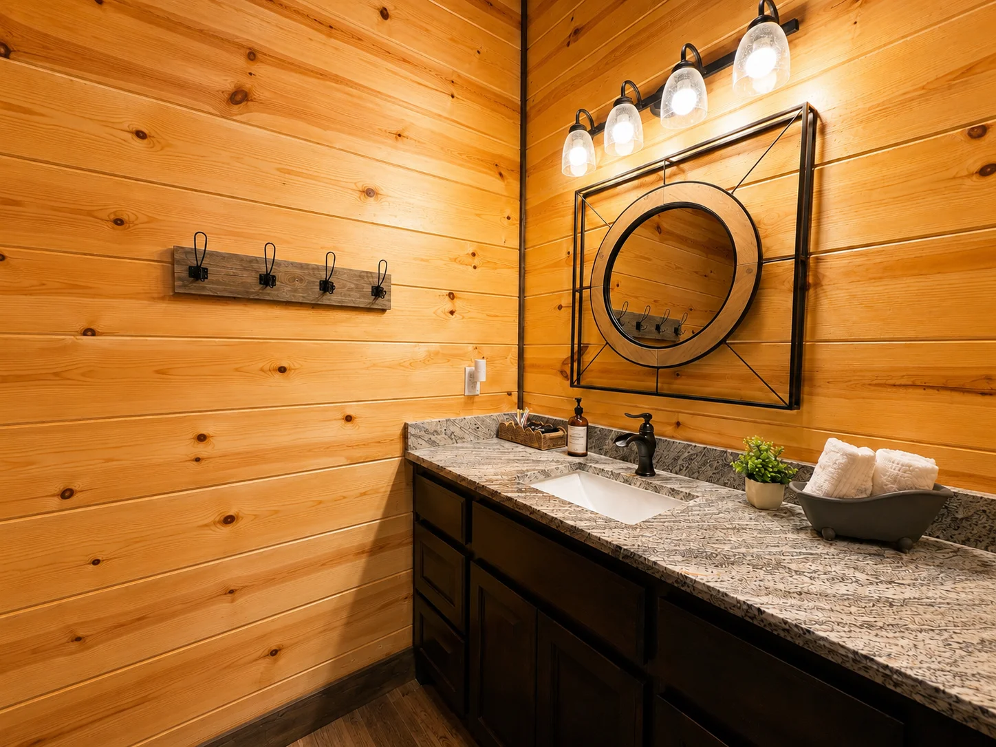 Upstairs vanity at The Rustic Reserve