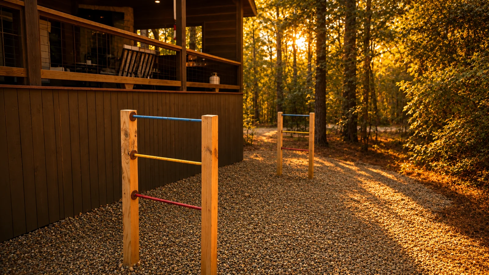 Outdoor ladder game at The Rustic Reserve