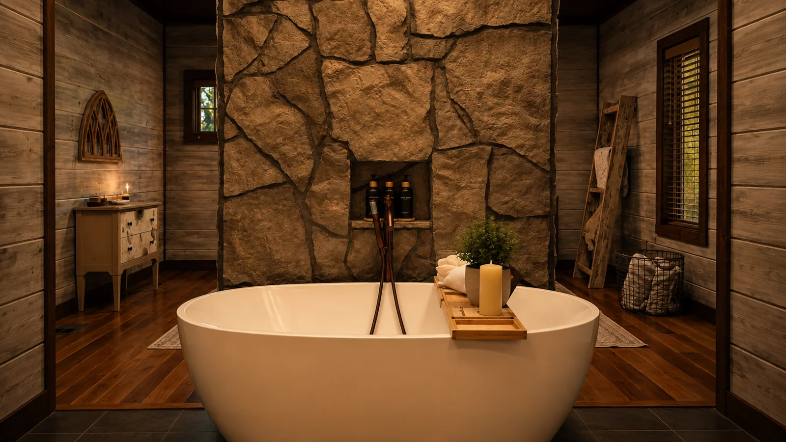 Soaking tub at The Rustic Reserve