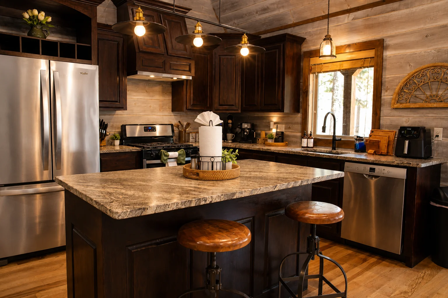 Kitchen island at The Rustic Reserve