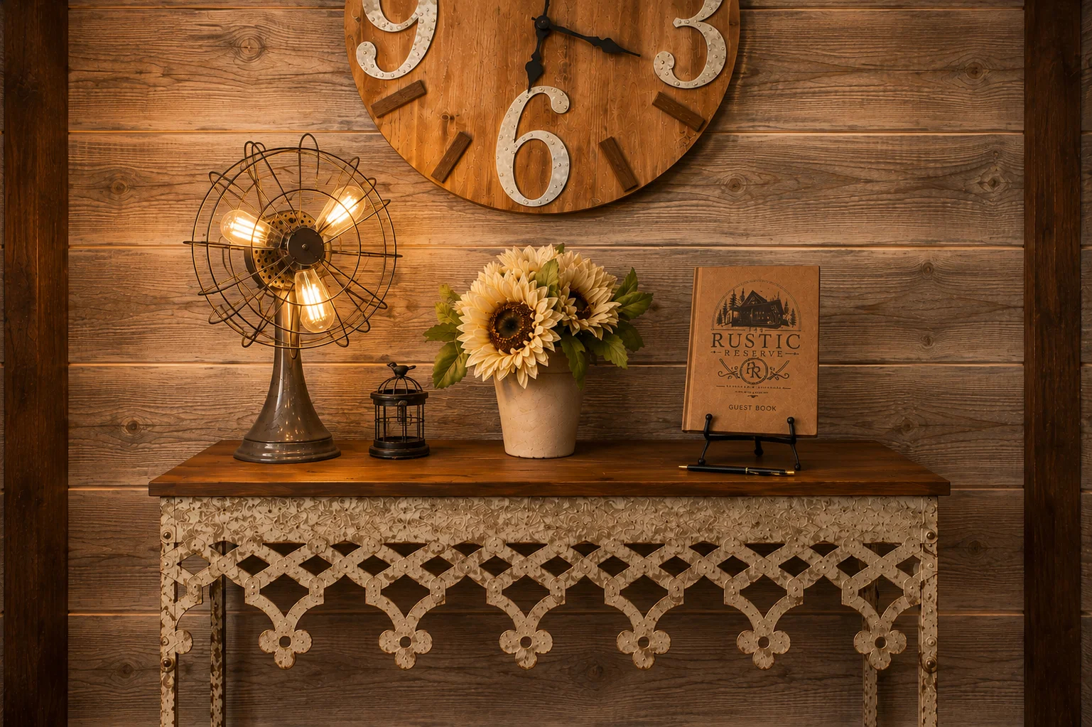 Guest book display at The Rustic Reserve