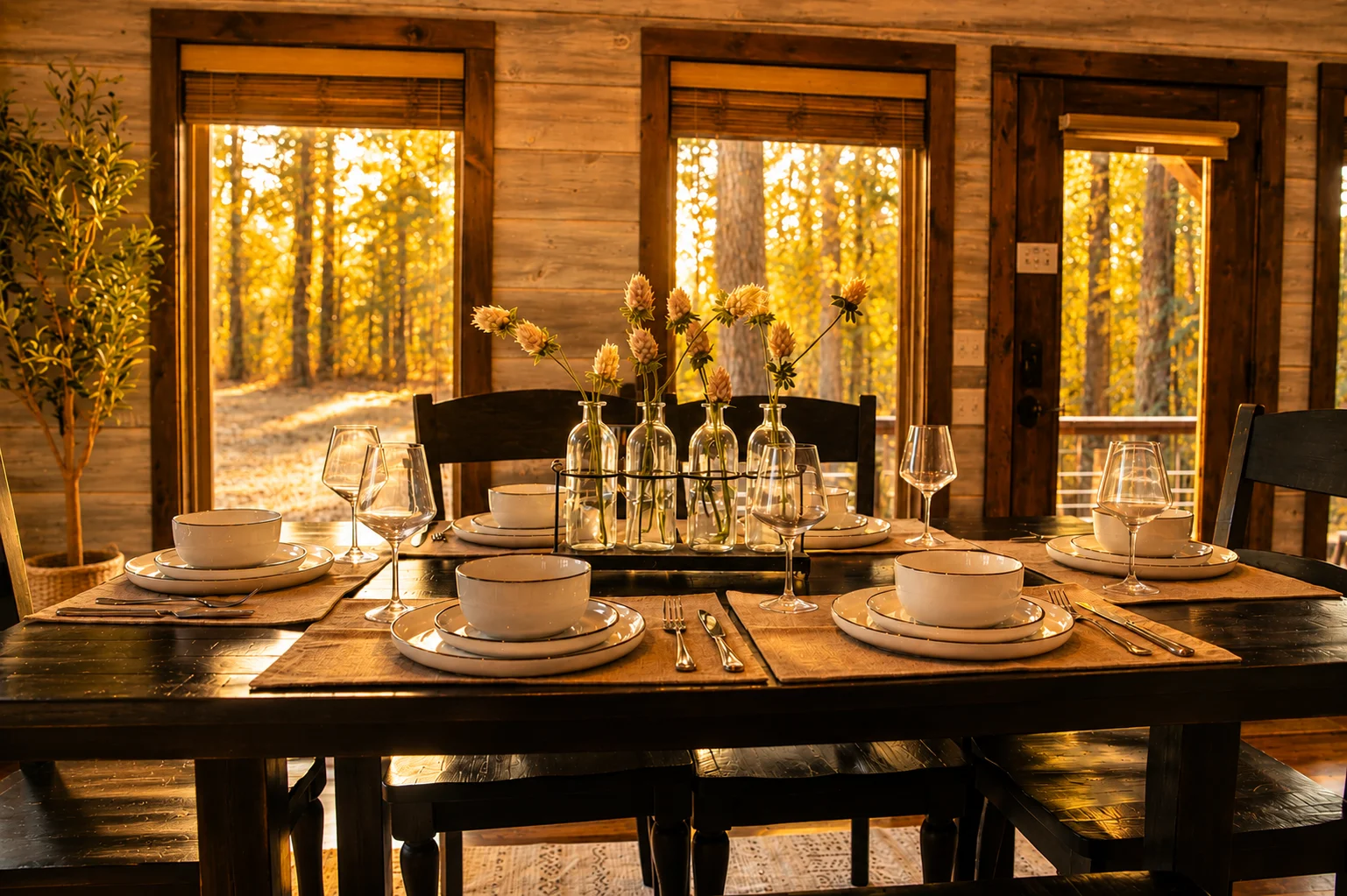 Dining table at The Rustic Reserve