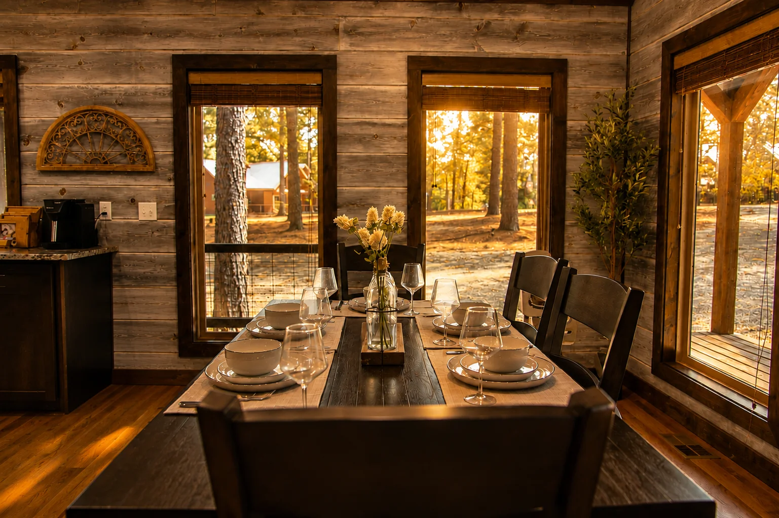 Dining space at The Rustic Reserve