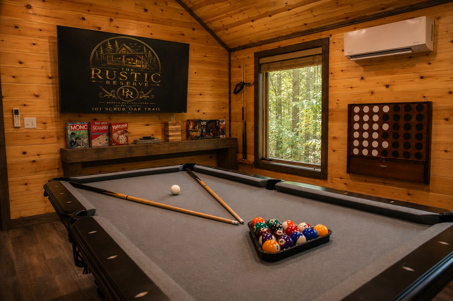 Pool table at The Rustic Reserve
