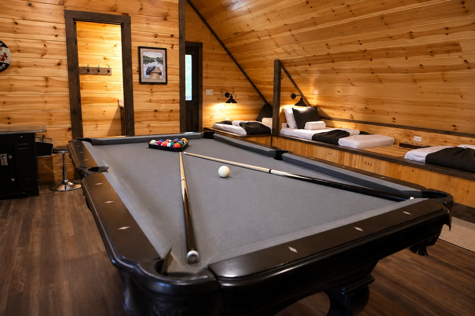 Game room at The Rustic Reserve
