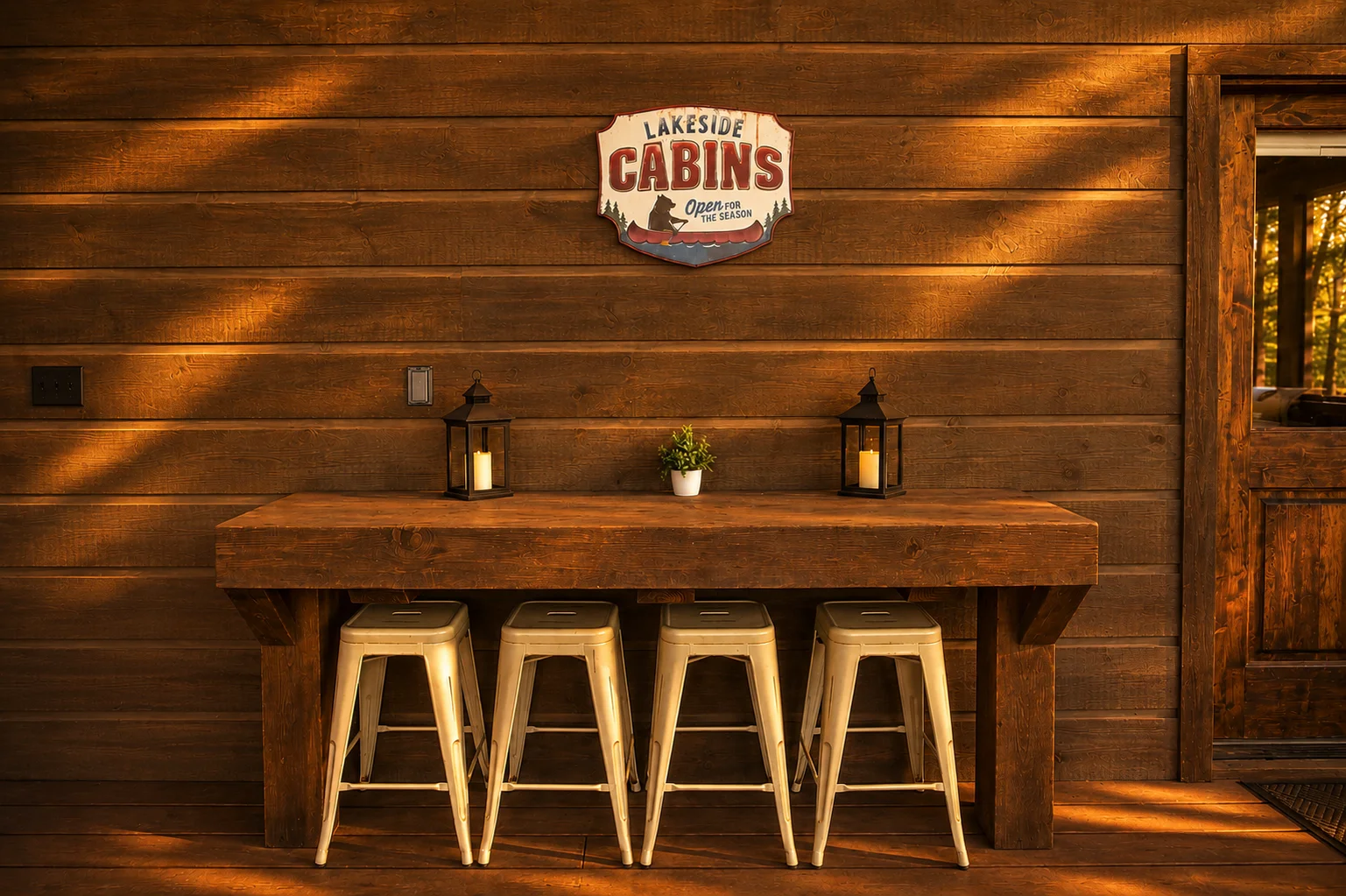 Outdoor bar at The Rustic Reserve